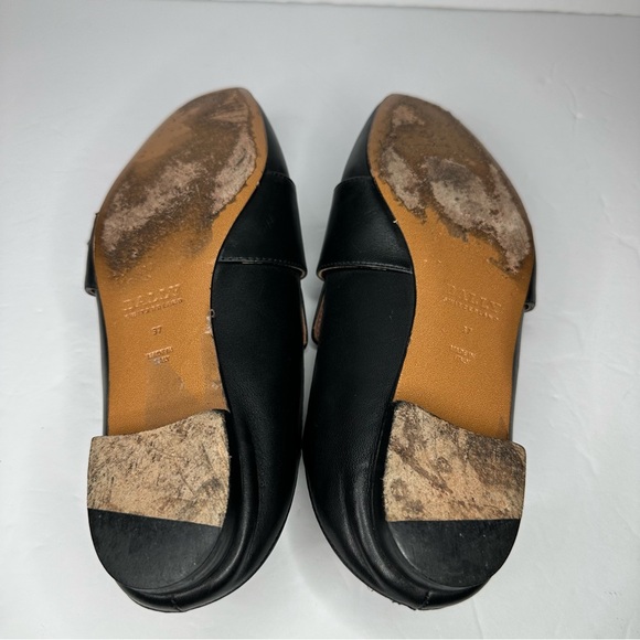 Bally Switzerland Janelle Leather Black Flat/Slipper Gold Accent Sz 37 (US 6.5) - Picture 9 of 12